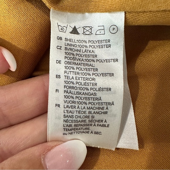 H&M Mustard Orange Long Sleeve Shift Dress Size 4 - Picture 8 of 16